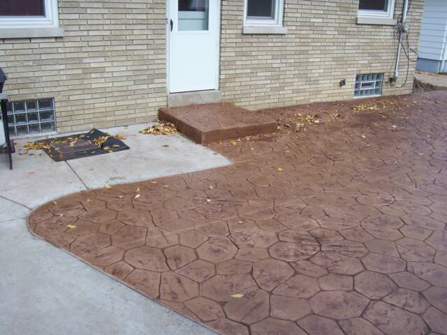 stamped patio, regular sidwalk