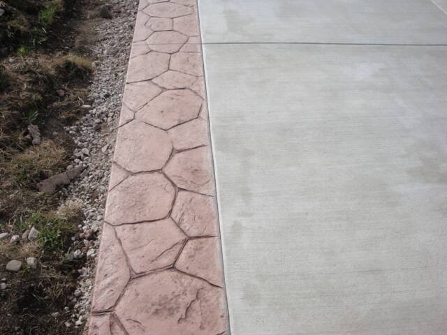 stamped edging on regular driveway