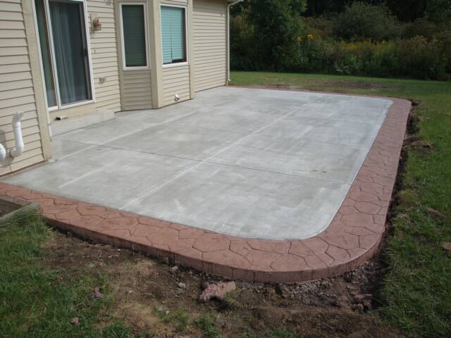 stamped ribbons around patio